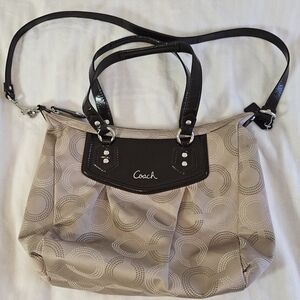 Authentic Coach Ashley Dotted Op Art Satchel  Sholder Women's Bag